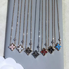 Louis Vuitton LV mother-of-pearl diamond necklace-3631